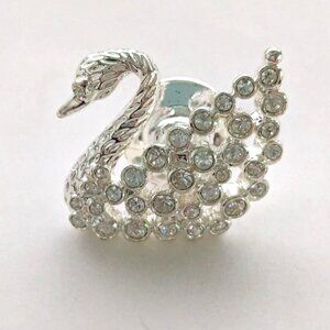 SWAROVSKI Swan Clear Crystal Tac Lapel Pin
